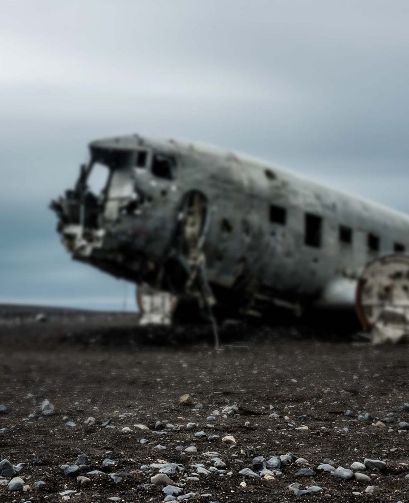 Ruined Plane Blur Cb Background Free Stock Image