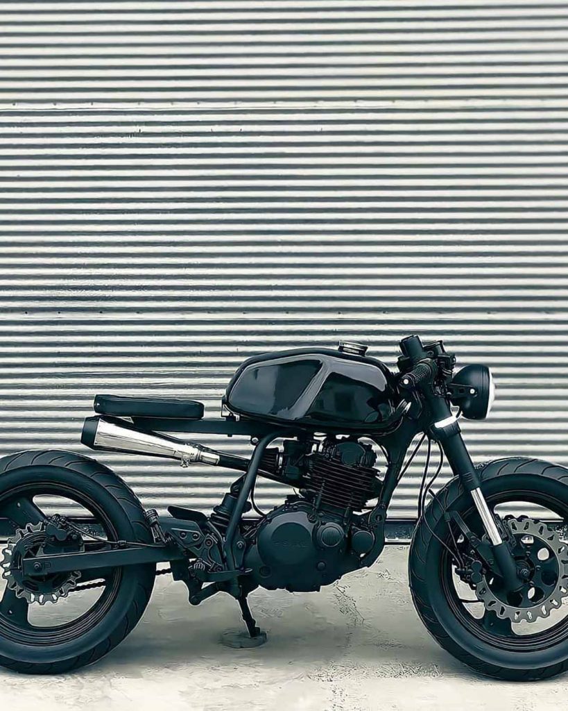 Black Caferacer Bike CB Background Free Stock Image