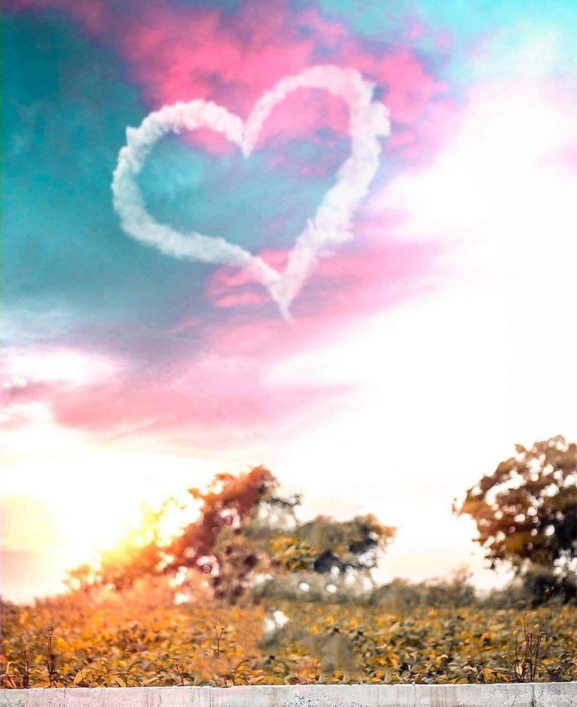 Heart Shape on Sky CB Background Free Stock Image