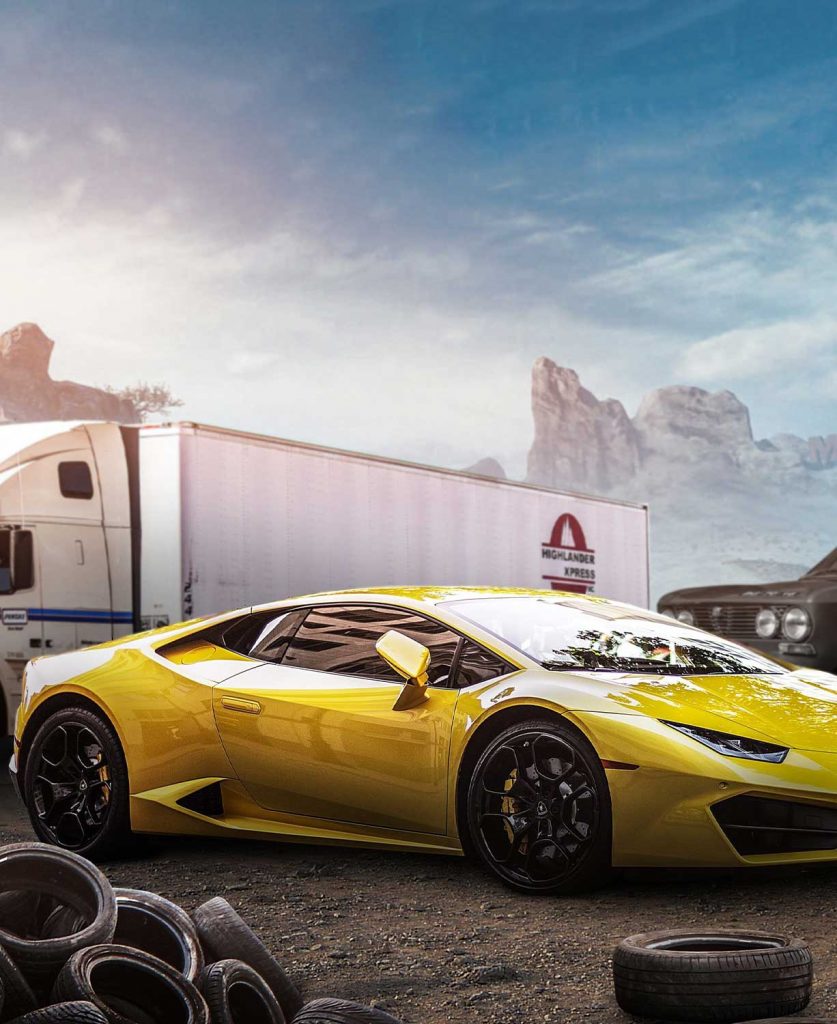 Yellow Car CB Background Free Stock Image 