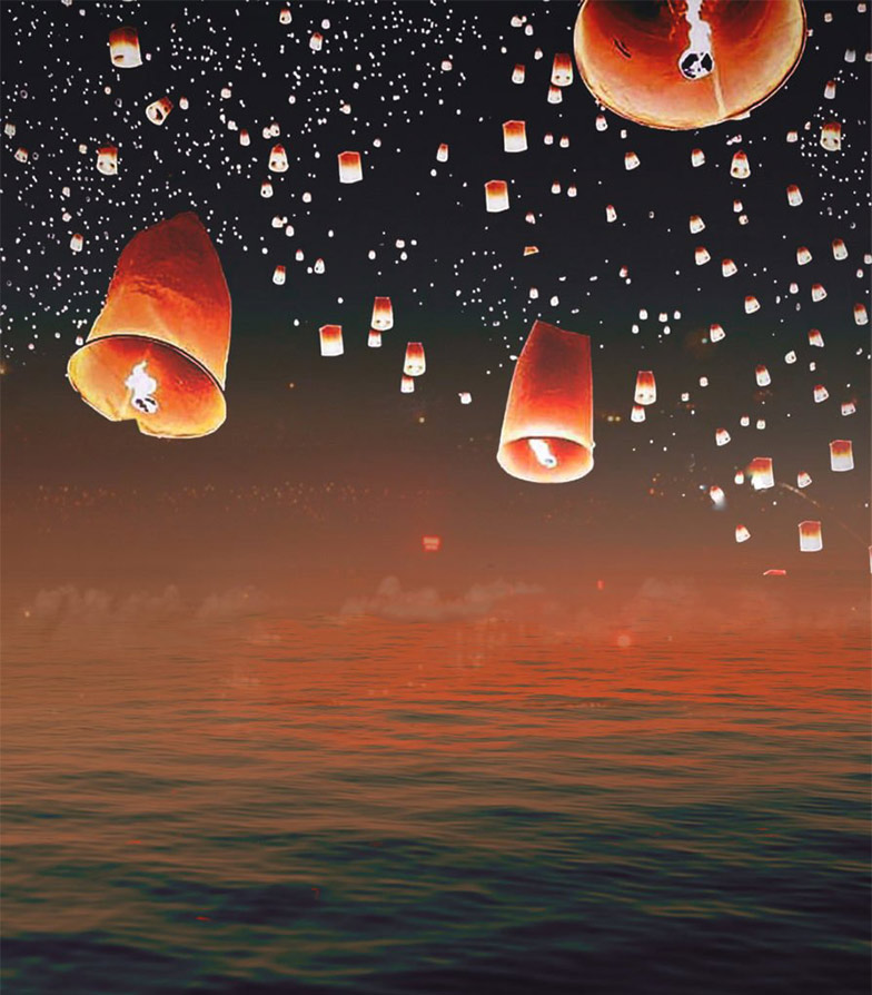 Floating lamp CB Background Free Stock Image