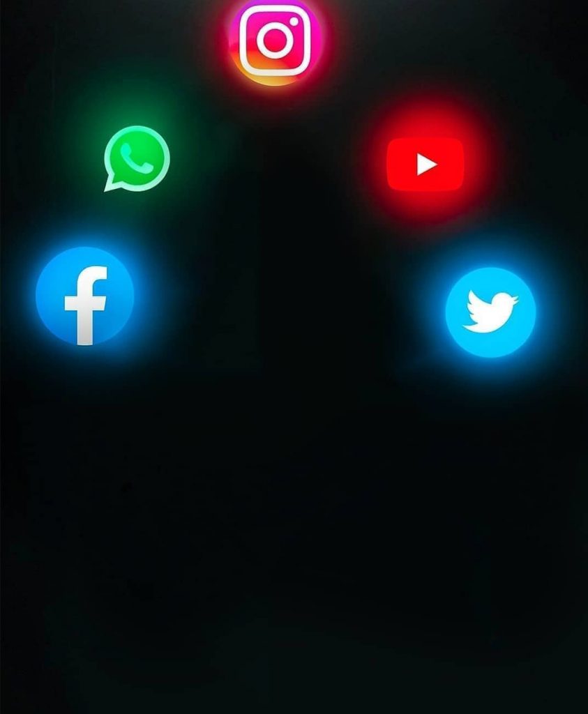Social Media logo glow CB Background Free Stock Image