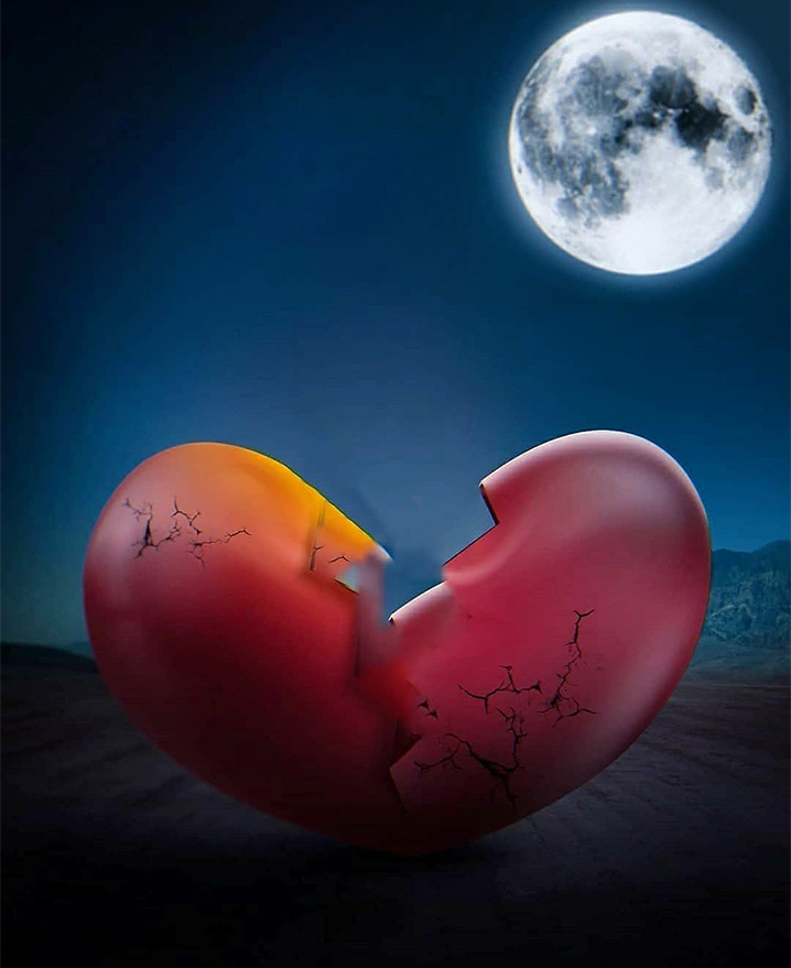 Broken Heart CB Background Free Stock Image