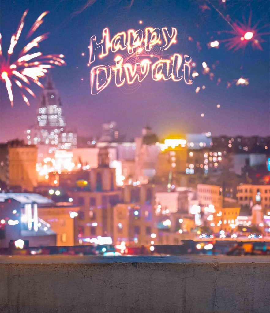 City Happy Diwali CB Background Free Stock Image