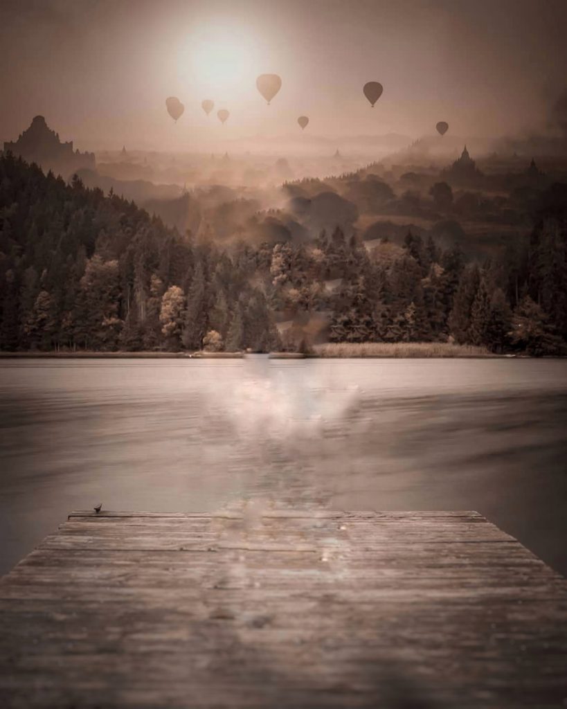 Evening View Balloon PicsArt Background Free Stock Image 