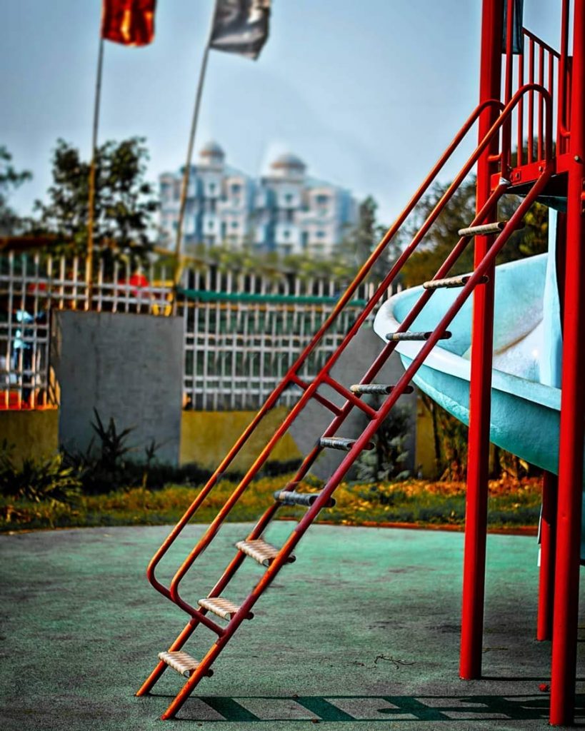 Park Red Stairs PicsArt Background Free Stock Image