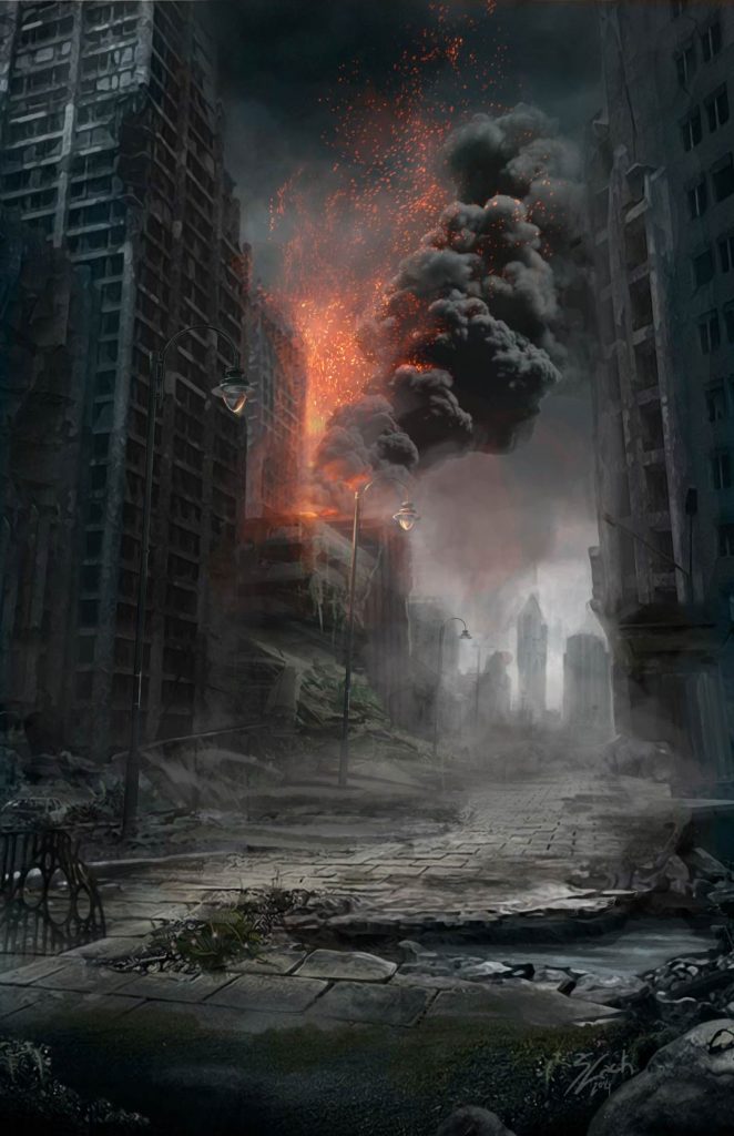 Postapo City PicsArt Background Free Stock Image