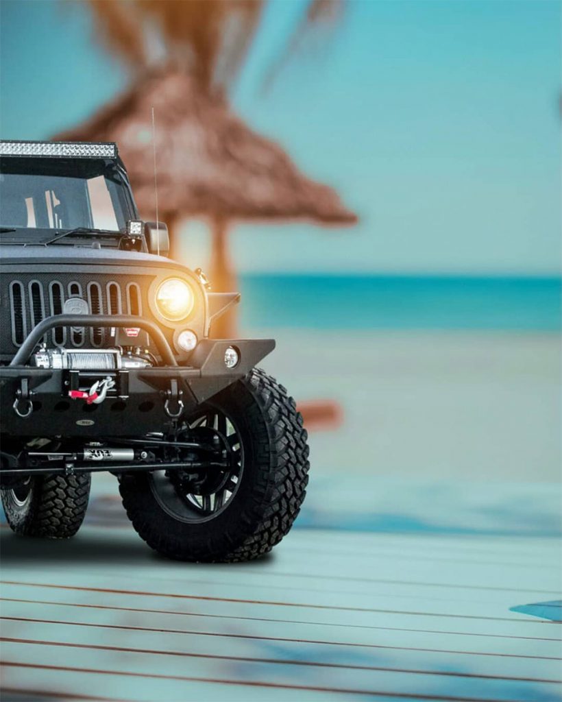 Black Jeep Blur CB Background Free Stock Image
