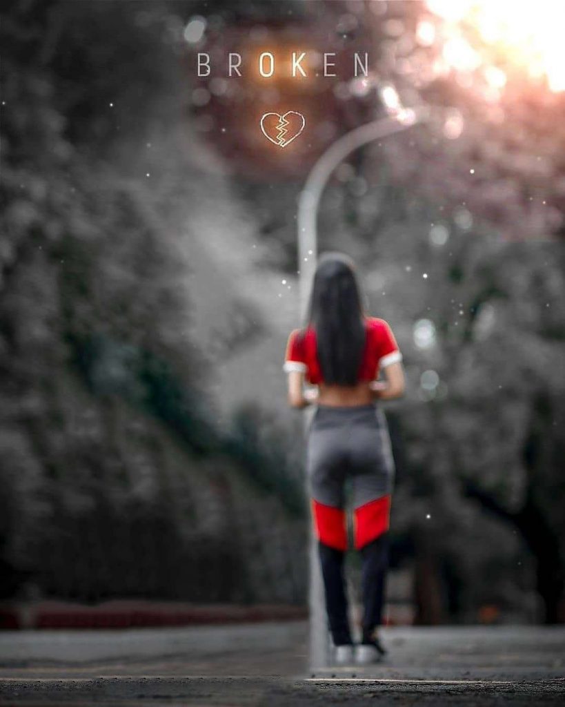 Broken Heart Blur PicsArt Background Free Stock Image