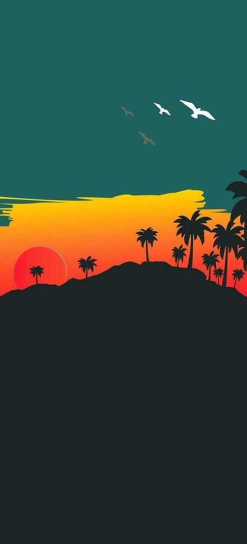 Dark Coconut Tree New iPhone Wallpaper Artistic Image
