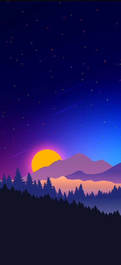 Sunset Mountain Artistic iPhone Wallpaper Full HD Image