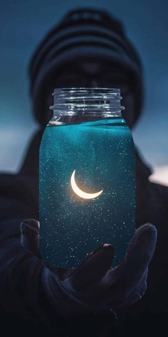 Moon In The Box iPhone Wallpaper Galaxy Effect
