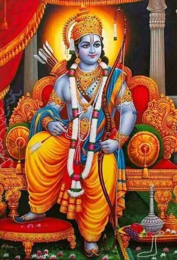 Sitting in Throne Bhagwan Shri Ram Photo Full HD Image